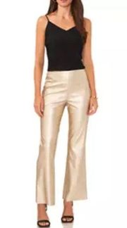 Vince Camuto Women’s Gold Vegan leather bootcut Pull  On Pants Sz. 10 NWT