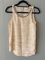 Cynthia Rowley Silk Tank with Beading Size Small