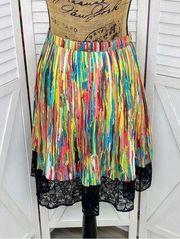 Prabal Gurung for Target Nolita Pleated Lace Hem Skirt Multicolor 10