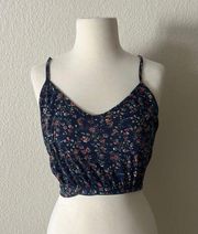 Ivy + Main Back Tie Floral Cropped Tank Top