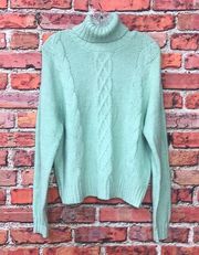 Mint Green  Nordstrom Cable Knit Turtleneck Sweater