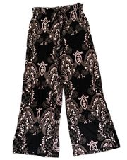 Boho Black Paisley Pants Size Large