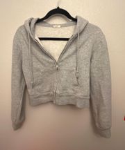 John Galt Cropped Gray Hoodie