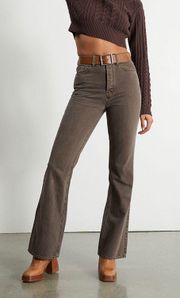 Brown High Waisted Bootcut Jeans