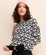 Maeve Anthropologie Sunshine in my Heart Cozy Sweater Size XS Black White Sun