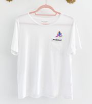 “Paradise Bound” White Embroidered Tee
