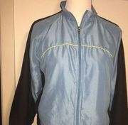 Vintage Russell Athletic Light Blue & Black Windbreaker Jacket - Size Medium