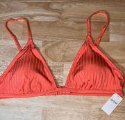 Aerie Medium  Women's Ribbed Crossover Triangle Bikini Top BNWTS