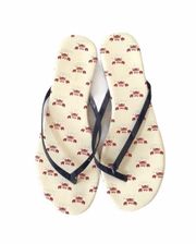 LC Lauren Conrad Pixie Crab Print Flip Flop Sandal Red White Blue Ladies Size 8