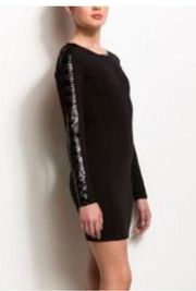 A/X Armani Exchange Womens Sequin Sleeve Bodycon Mini Dress Black Size Medium