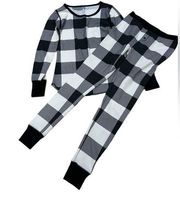 Old Navy Black and White Checked Pajama Shirt and Bottom Two Piece Set Size XS