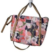 Tahari Women Mackenzie Tote Bag Pink and Green Purse