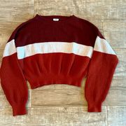 color block short crop sweater