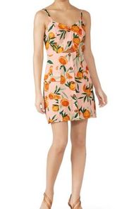 Adara Mini Dress Spaghetti Strap Cut Out Clementine Peach Fruit Citrus 10