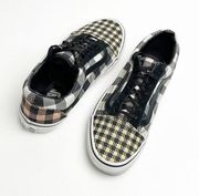 Vans  Old Skool Multicolored Checkered Plaid Print Low Top Sneakers, Size 7.5