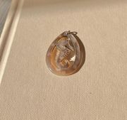 Vintage “Tegan” Seahorse Shell Carved Pendant Brown Neutral Mermaidcore Beachy Jewelry