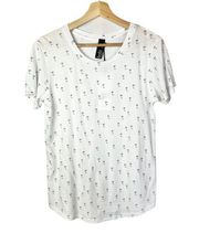 NEW Bobi White & Black Palm Tree Lightweight Short Sleeve T-Shirt S