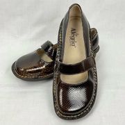 Alegria Patent Leather Brown Mary Jane Shoes Paloma in Feliz Sz 37