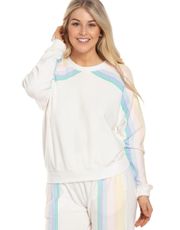 - Stripe Malibu Crew Neck Long Sleeve Rainbow