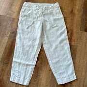 Tommy Bahama White Linen Cropped Pants Women's Size 2