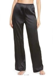 SKIMS  Shine Satin Lounge Pant in Black Onyx NWT Size Small Sleep Pants