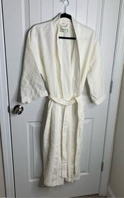 Cabana Bay premium spa hotel white cotton waffle knit bath robe size large