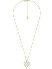 Michael Kors 14K Sterling Silver Open Heart Necklace in Gold-Tone MSRP $150 NWT