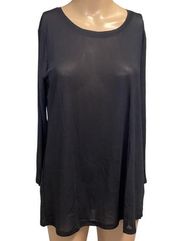 Logo by Lori Goldstein black mesh tunic size M