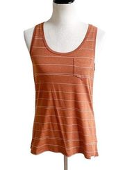 Prana Foundation Scoop Neck Tank Size Medium Heather Stripe NWT