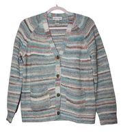 Drapers & Damon's Cardigan Sweater Women's S Space Dye Cotton Wool Button V-Neck