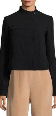 RACHEL Rachel Roy Black Mock Neck Moto Jacket Blazer Size 8