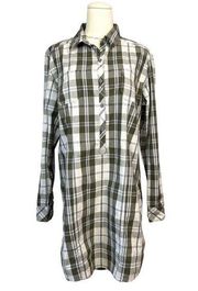 Columbia Shirt Dress Women's Multicolor Plaid Pockets Collared Long Sleeves XL