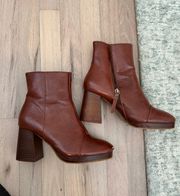 Brown Platform Booties