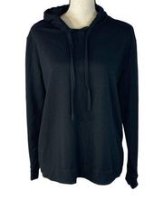 Karen Scott Medium Hooded Jacket Hoodie Long Sleeve Stretch Lightweight Black