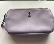 London Fog Rosie Wristlet Elderberry Faux Leather Double Zipper