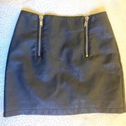 Forever 21 Black Leather Zip Up Skirt