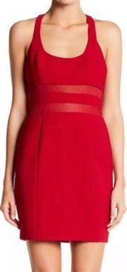 Jay Godfrey Perot Red Med Mini Dress Plunge Size 4