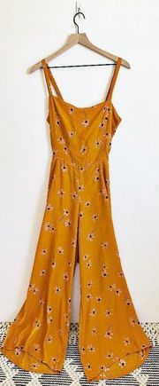 Faithfull The BranD Anthropologie Wide Leg Jumpsuit Floral Orange Size L