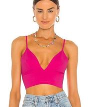 Susana Monaco Punch Pink V Neck Crop Top