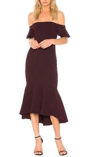 Rachel Zoe Devon Tulip Dress in Warm Plum Small Womens