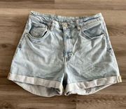 H&M 10 High Rise Cuffed Jean Shorts