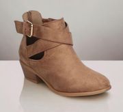 Manny Cross Strap Cut Out Bootie
