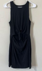 Aerie Black Dark Grey Cut-Out Knit Dress Size Small