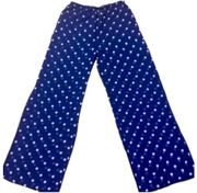 SOFT SURROUNDINGS SEMI SHEER EUC POLKA DOT BLUE WHITE COVERUP CABANA PANTS