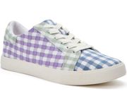 Katy Perry The Rizzo Sneaker Multicolor Gingham Fabric Purple Iris 8 M NEW