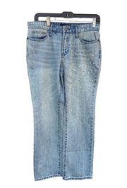 Who What Wear women's size 6 light washed jeans with pearls