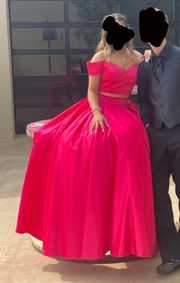 Hot Pink 2 Piece Prom Dress