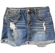 Dollhouse distressed mini jean skirt size 11