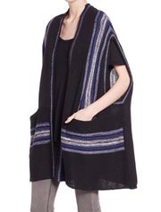 Striped Poncho Knit Vest