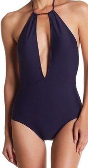 Ted Baker Swim Navy Blue Halter Swimsuit One piece